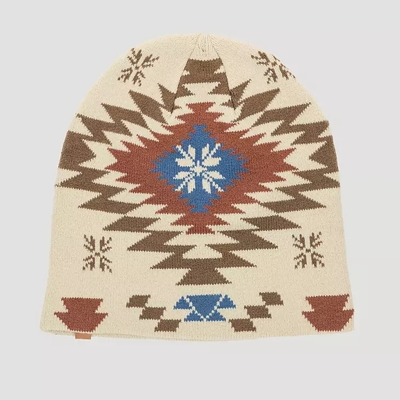 Wrangler Retro Brown and Patterned Beanie Set - Picture 2 of 5